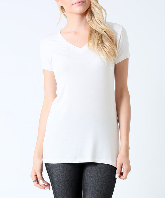 Ivory V-Neck Tee