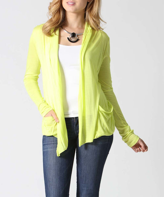 Lime Open Cardigan